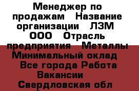 Менеджер по продажам › Название организации ­ ЛЗМ, ООО › Отрасль предприятия ­ Металлы › Минимальный оклад ­ 1 - Все города Работа » Вакансии   . Свердловская обл.,Алапаевск г.